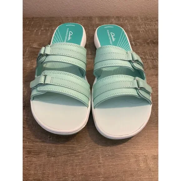 CLARKS Breeze Piper Womens Size 10M Mint Ombré Sandals - Picture 2 of 6